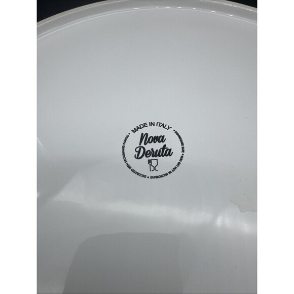 Nova Deruta Italian BLUE BIRD 12" Round Handled Cake Plate/ Serving Platter NEW - Picture 8 of 9